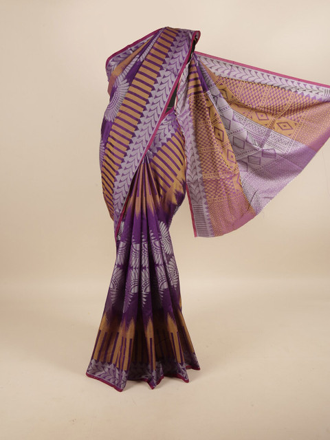 

Pothys Violet & Tan Ethnic Motifs Saree