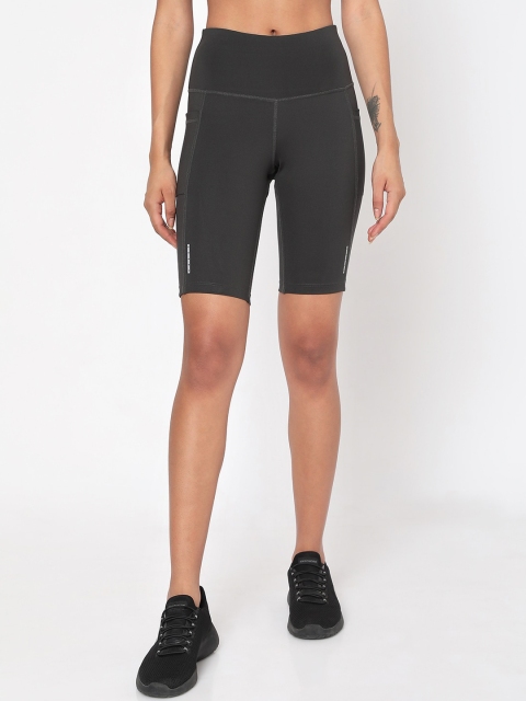 

Silvertraq Women Grey Slim Fit High-Rise Biker Shorts