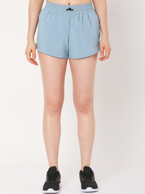 

Silvertraq Women Blue Slim Fit High-Rise Sports Shorts