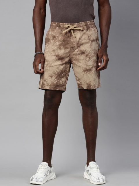 

Breakbounce Men Beige Printed Slim Fit Pure Cotton Chino Shorts
