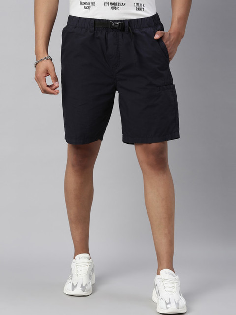 

Breakbounce Men Navy Blue Slim Fit Pure Cotton Regular Shorts