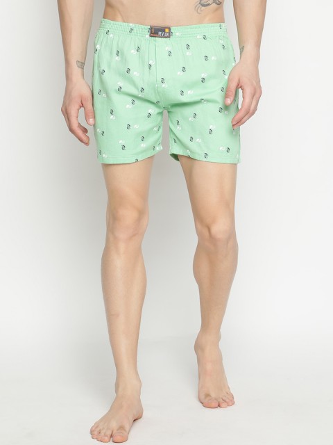 

V2 Value & Variety Men Green & Black Printed Boxers - 1114056212015-Green
