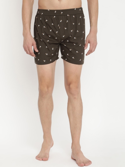 

V2 Value & Variety Men Brown & White Printed Boxers-1114057293010
