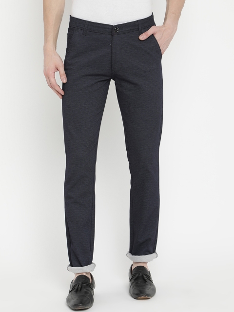 

V2 Value & Variety Men Blue Textured Trousers