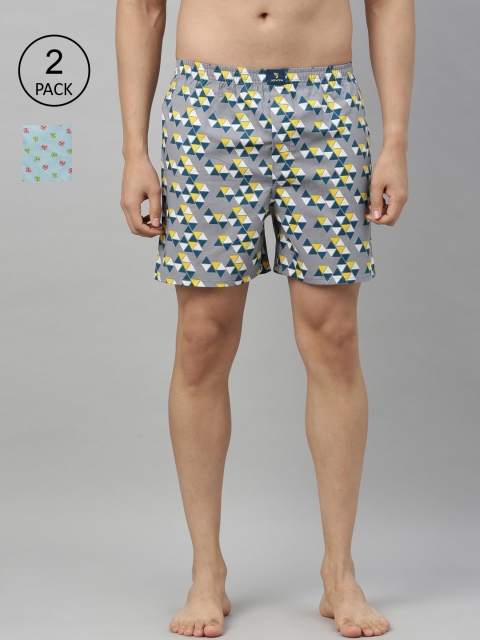 

Joven Men Multicoloured Pack of 2 Printed Cotton Boxers, Multi