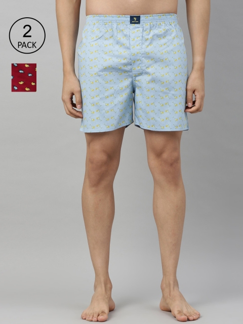 

Joven Men Pack of 2 Blue & Red Printed Boxers JB2PV-CPMT