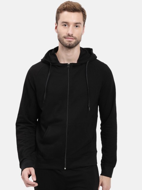 

MASH UNLIMITED Men Black Solid Slim Fit Cotton Tracksuit