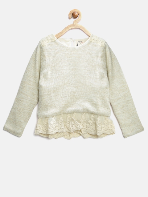

Nauti Nati Girls Off-White Shimmer Lace Sweater