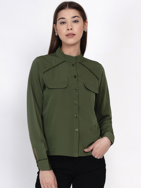 

Texco Women Olive Green Classic Opaque Casual Shirt