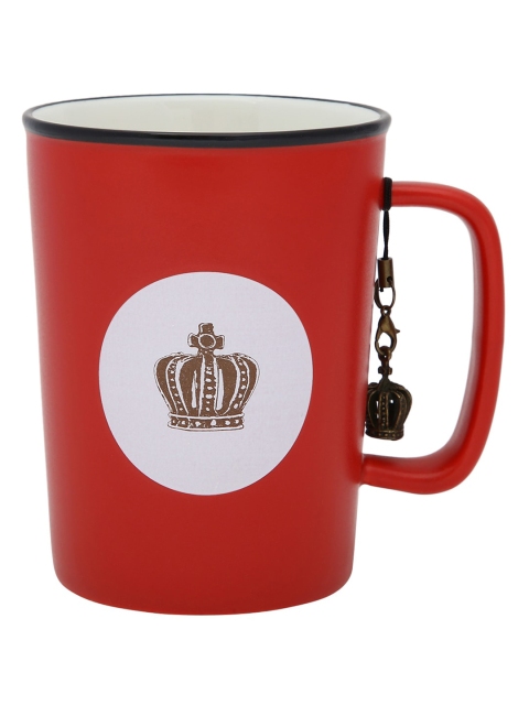 

BonZeaL Red & White Ceramic Crown Retro Vintage Glossy Cup