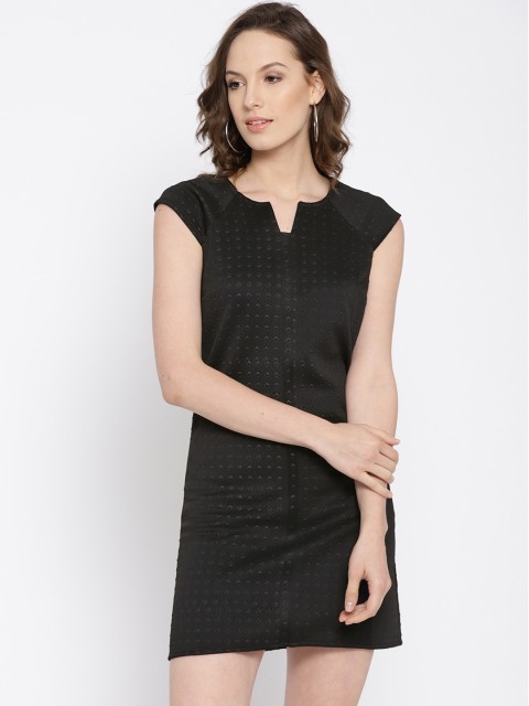 

Vero Moda Women Black Self-Design Sheath Dress