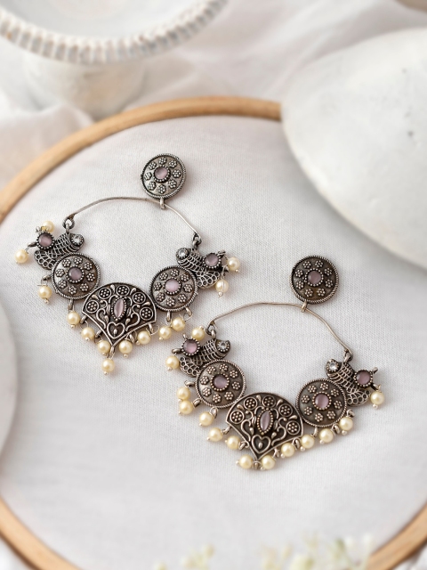 

Fabstreet Pink Contemporary Chandbalis Earrings