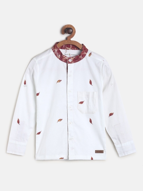 

TALES & STORIES Boys White Opaque Casual Shirt