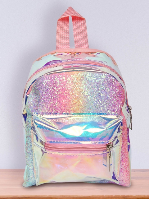 

POPLINS Unisex Kids Pink & Blue Holographic Sparkle Backpack