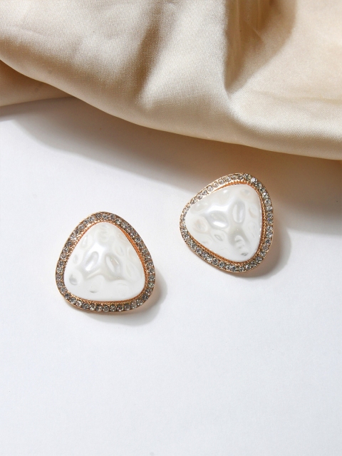 

ToniQ Gold-Toned Contemporary Studs Earrings