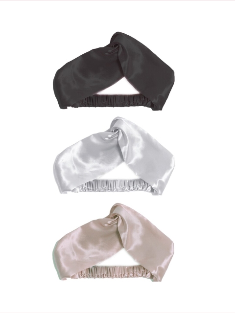 

GUBB White & Black Set of 3 Satin Soft Scrunchies for Women