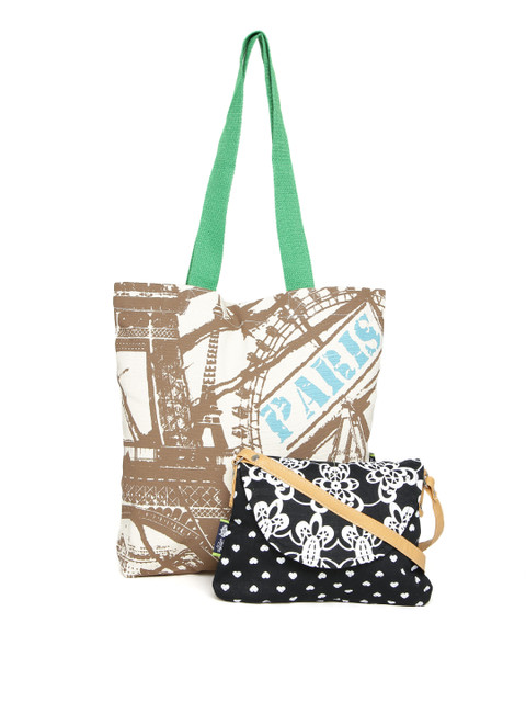 

Kanvas Katha Pack of 2 Printed Bags, Beige