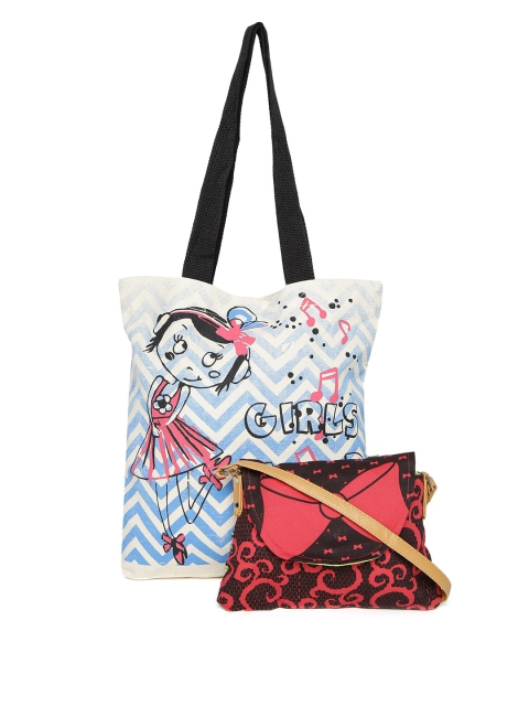 

Kanvas Katha Pack of 2 Printed Bags, Blue