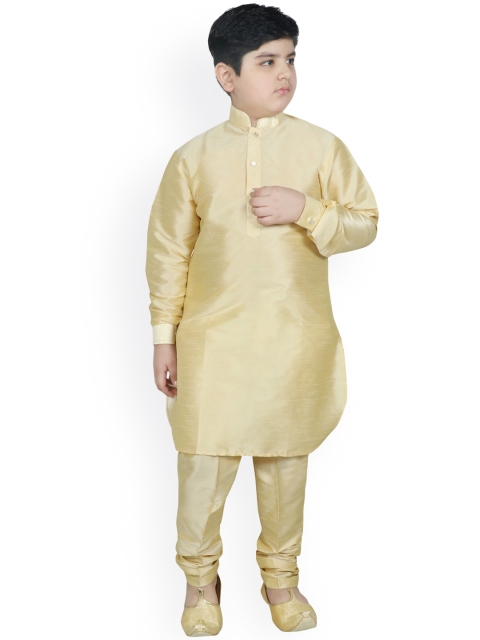 

SG YUVRAJ Boys Orange Regular Raw Silk Kurta with Dhoti Pants