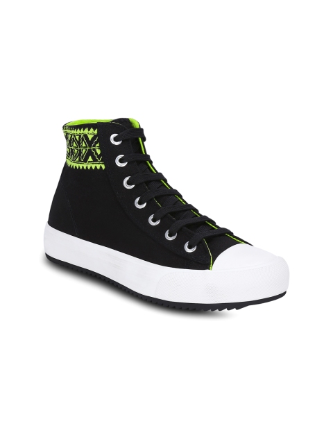 

Get Glamr Women Black Solid Mid-Top Sneakers