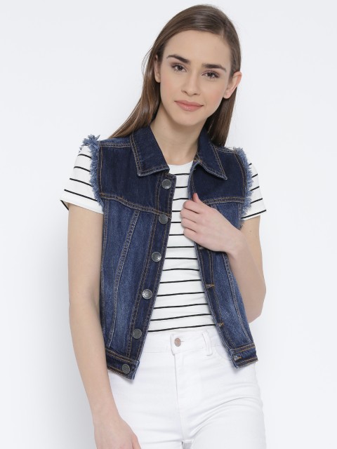

People Blue Sleeveless Denim Jacket