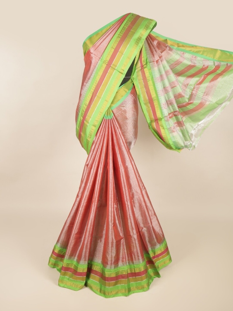 

Pothys Pink & Green Woven Design Silk Cotton Saree