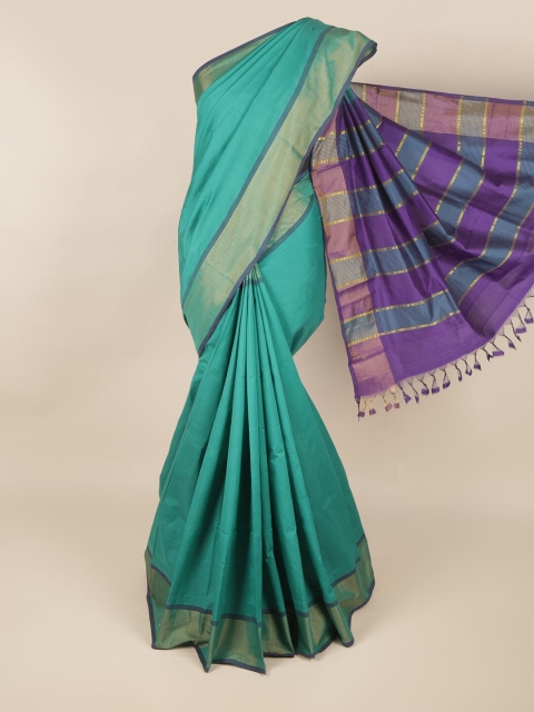 

Pothys Green & Blue Silk Cotton Saree