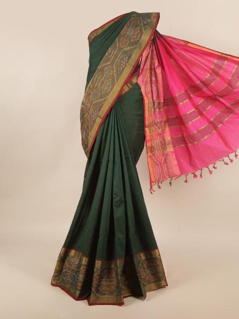 

Pothys Green & Pink Woven Design Silk Cotton Saree