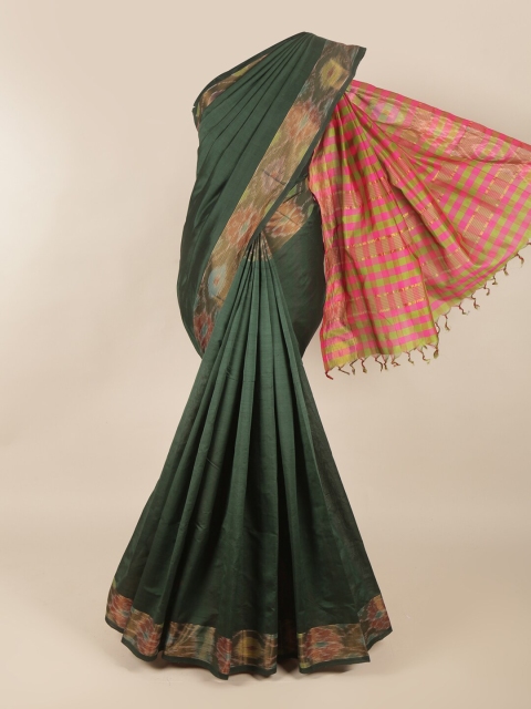 

Pothys Green & Magenta Silk Cotton Saree