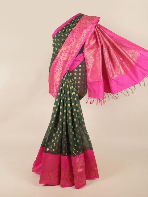 

Pothys Green & Pink Woven Design Silk Cotton Saree