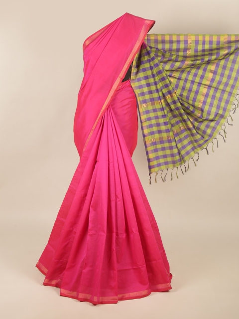 

Pothys Pink & Green Silk Cotton Saree