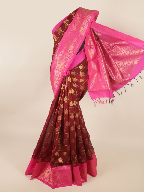 

Pothys Maroon & Pink Woven Design Silk Cotton Saree