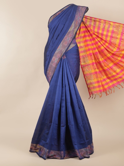 

Pothys Blue & Pink Silk Cotton Saree