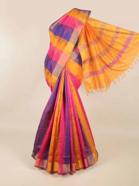

Pothys Multicoloured Checked Zari Silk Cotton Saree, Multi