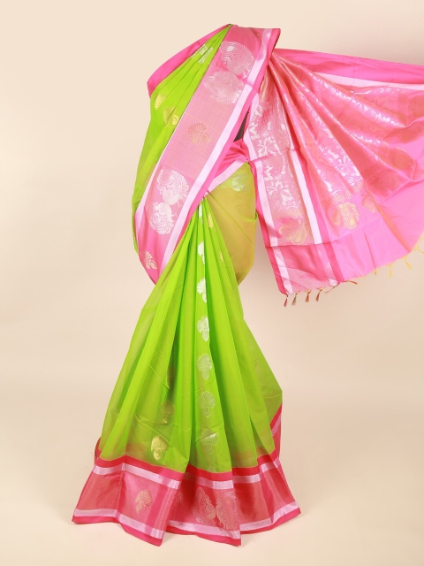 

Pothys Green & Pink Paisley Silk Cotton Saree