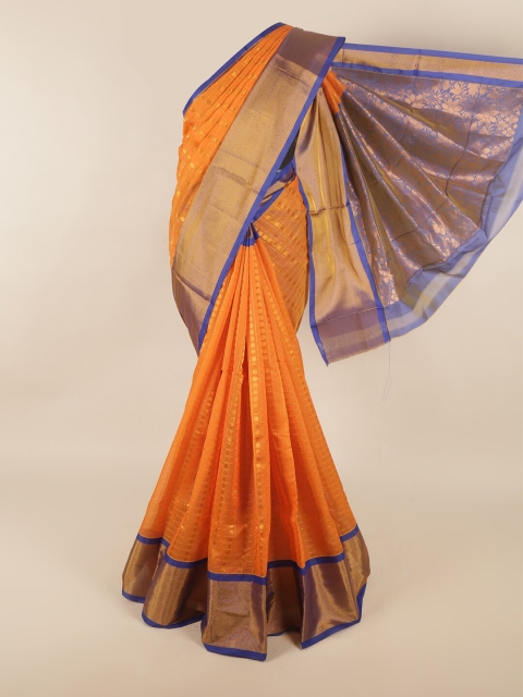 

Pothys Orange & Gold Ethnic Motifs Silk Cotton Saree