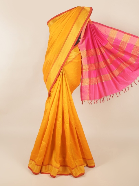 

Pothys Orange & Pink Silk Cotton Saree