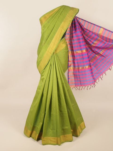 

Pothys Green & Pink Silk Cotton Saree
