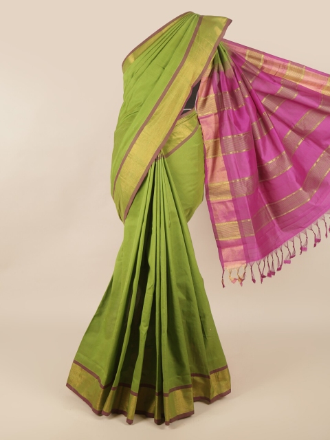 

Pothys Green & Magenta Silk Cotton Saree