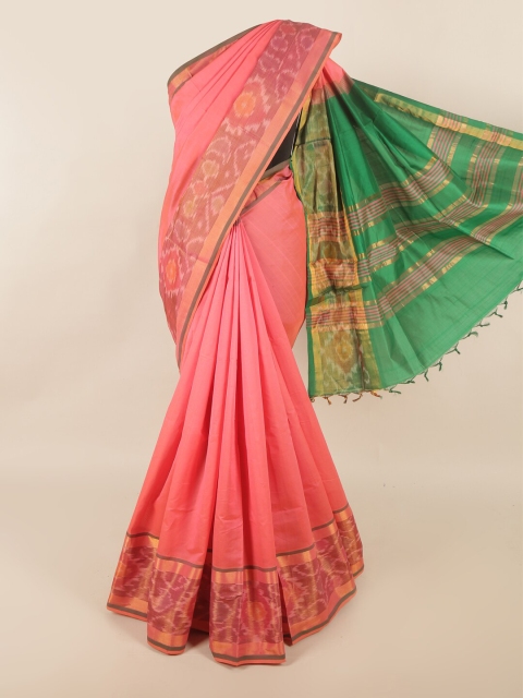 

Pothys Pink & Green Silk Cotton Saree