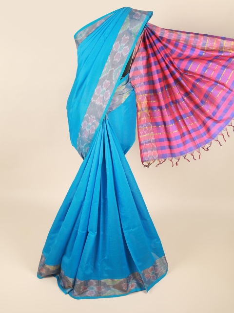 

Pothys Blue & Pink Silk Cotton Saree