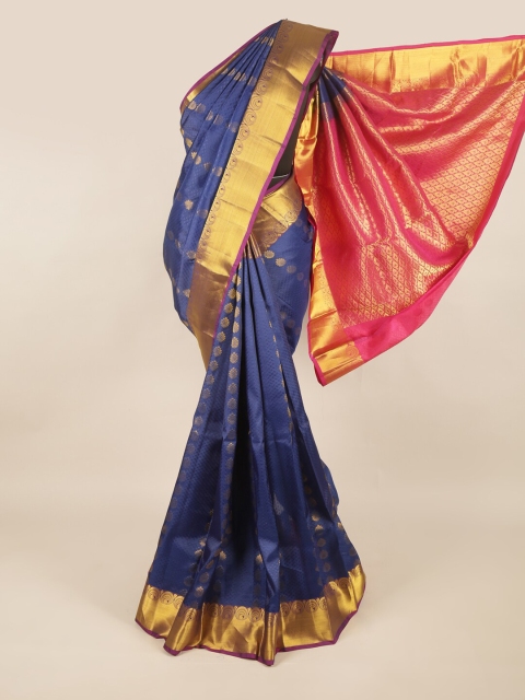 

Pothys Blue & Gold Ethnic Motifs Pure Silk Saree