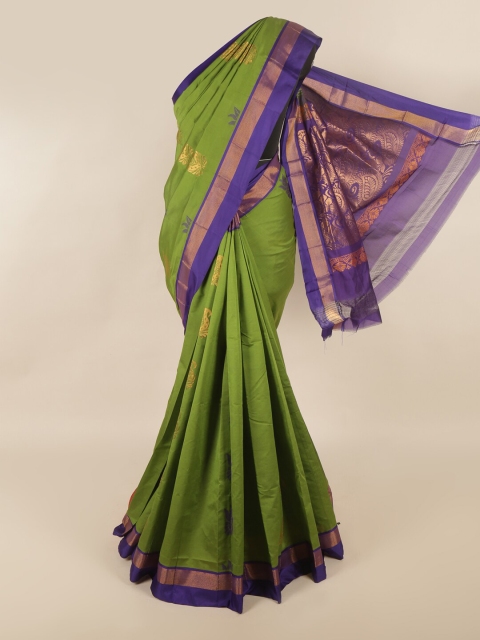 

Pothys Green & Purple Ethnic Motifs Silk Cotton Saree