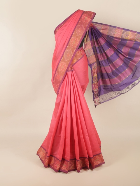 

Pothys Pink & Purple Silk Cotton Saree