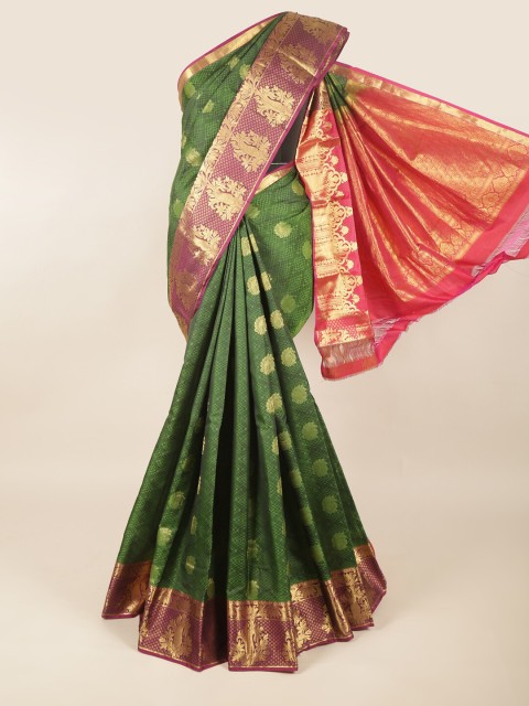 

Pothys Green & Pink Woven Design Zari Pure Silk Saree