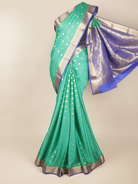 

Pothys Green & Blue Ethnic Motifs Zari Art Silk Saree