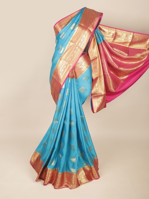 

Pothys Blue & Magenta Woven Design Art Silk Saree