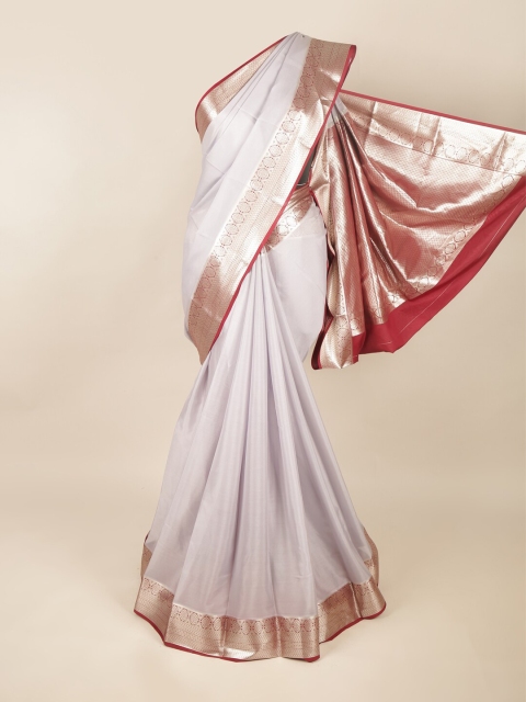 

Pothys Grey & Red Woven Design Pure Silk Saree