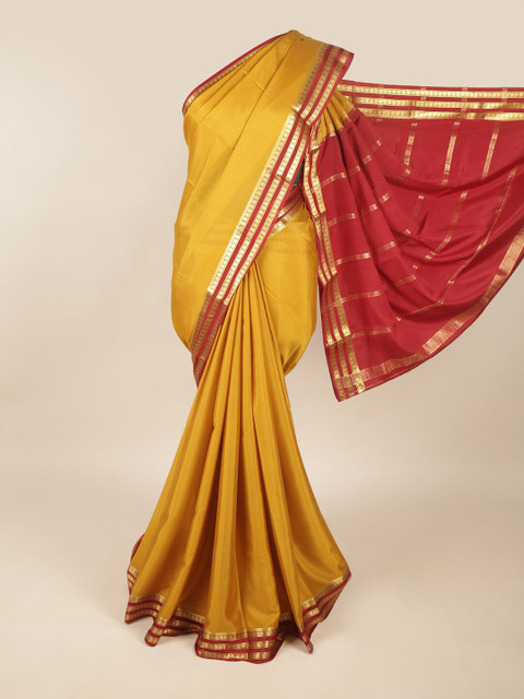 

Pothys Yellow & Red Zari Art Silk Saree