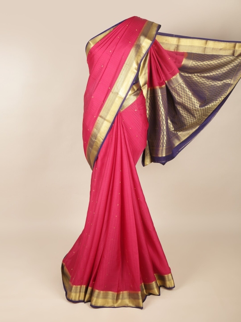 

Pothys Pink & Gold-Toned Woven Design Zari Art Silk Saree